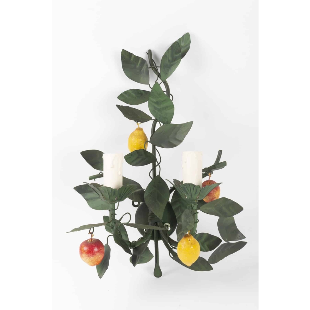 Paire d’appliques « Citrons et Grenades », Maison Honoré France, 1960 | Biron Paire d’appliques "Citrons et Grenades", Maison Honoré France, 1960