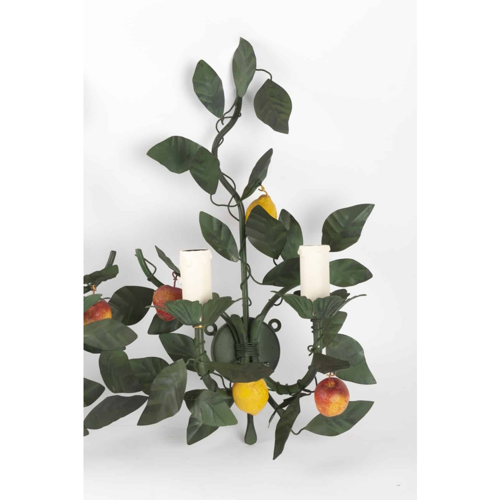 Paire d’appliques « Citrons et Grenades », Maison Honoré France, 1960 | Biron Paire d’appliques "Citrons et Grenades", Maison Honoré France, 1960