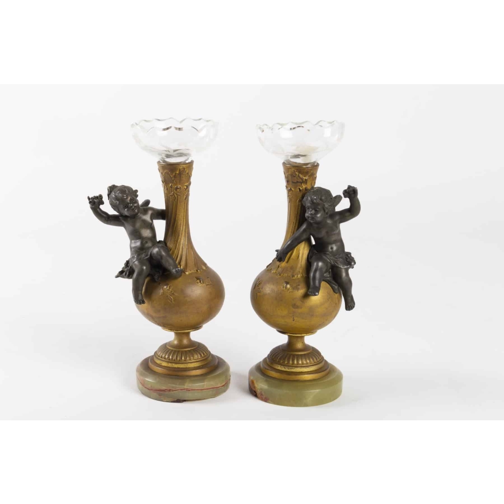 Paire de vases en bronze Napoléon III