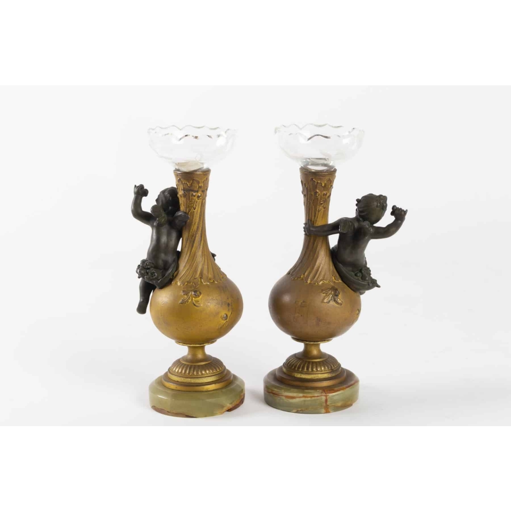 Paire de vases en bronze Napoléon III