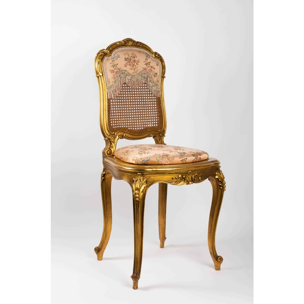Paire de Chaises roses de Style LouisXV. Période: Napoléon III | Biron Paire de Chaises roses de Style LouisXV. Période: Napoléon III