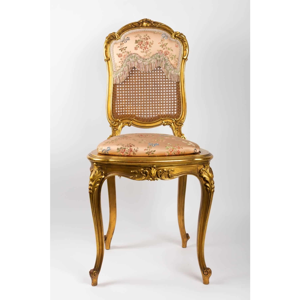 Paire de Chaises roses de Style LouisXV. Période: Napoléon III | Biron Paire de Chaises roses de Style LouisXV. Période: Napoléon III