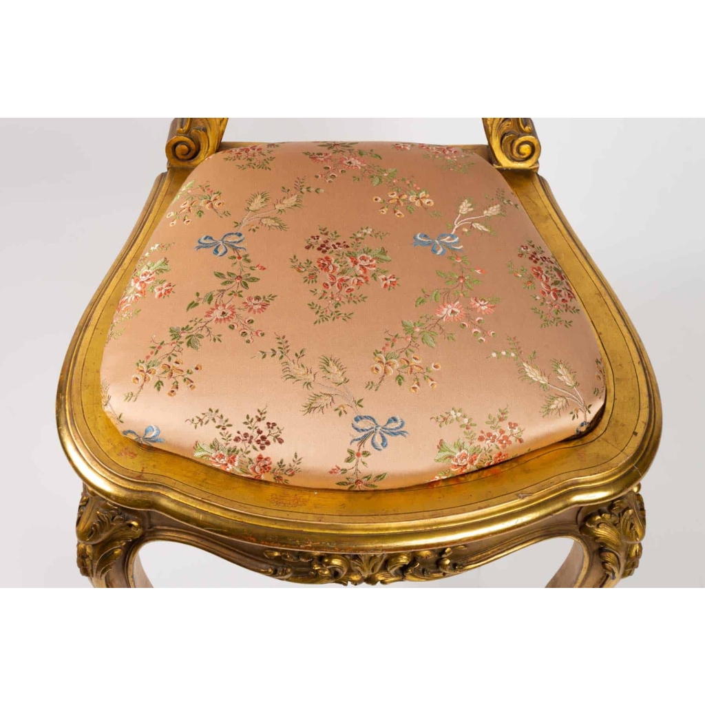 Paire de Chaises roses de Style LouisXV. Période: Napoléon III | Biron Paire de Chaises roses de Style LouisXV. Période: Napoléon III