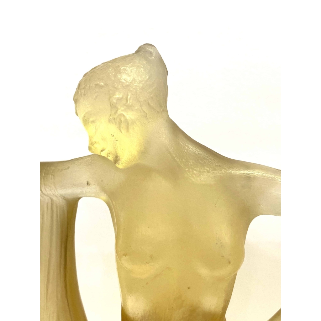 Statuette « Suzanne » verre jaune de René LALIQUE | Biron Statuette "Suzanne" verre jaune de René LALIQUE