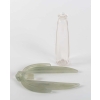 Flacon tiare « Eucalyptus » verre blanc patiné vert clair de René LALIQUE | Biron Flacon tiare « Eucalyptus » verre blanc patiné vert clair de René LALIQUE
