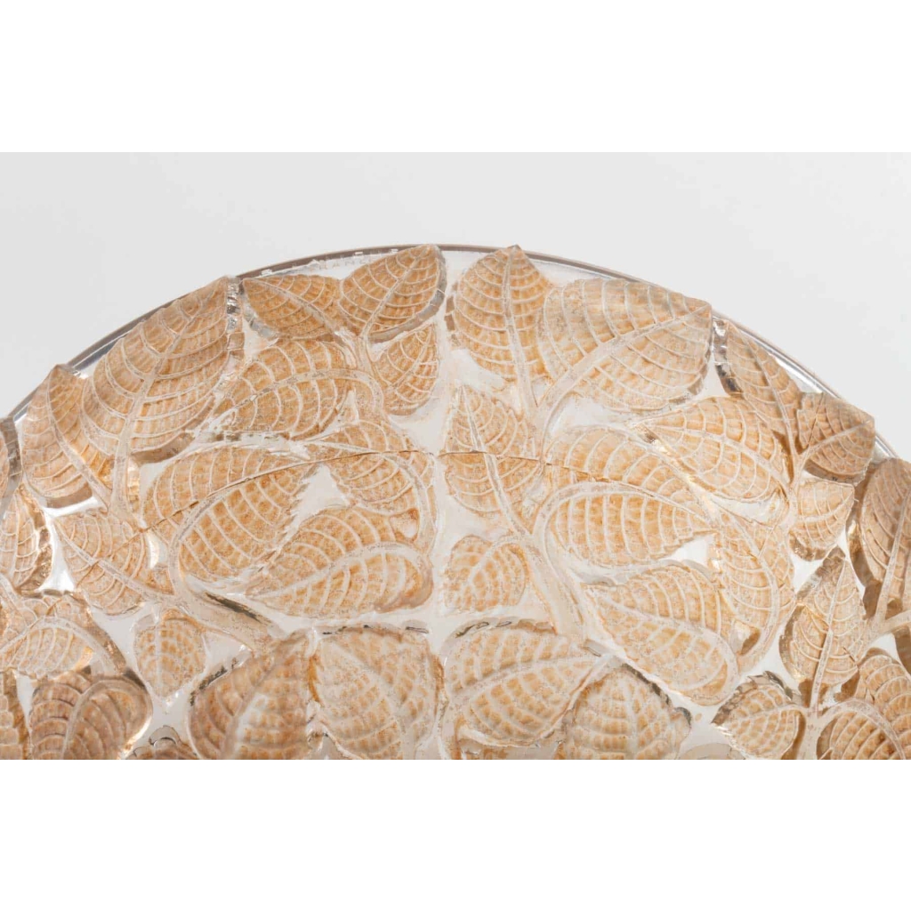 Paire d’Appliques « Charmes » verre blanc patiné sépia de René LALIQUE | Biron Paire d’Appliques « Charmes » verre blanc patiné sépia de René LALIQUE