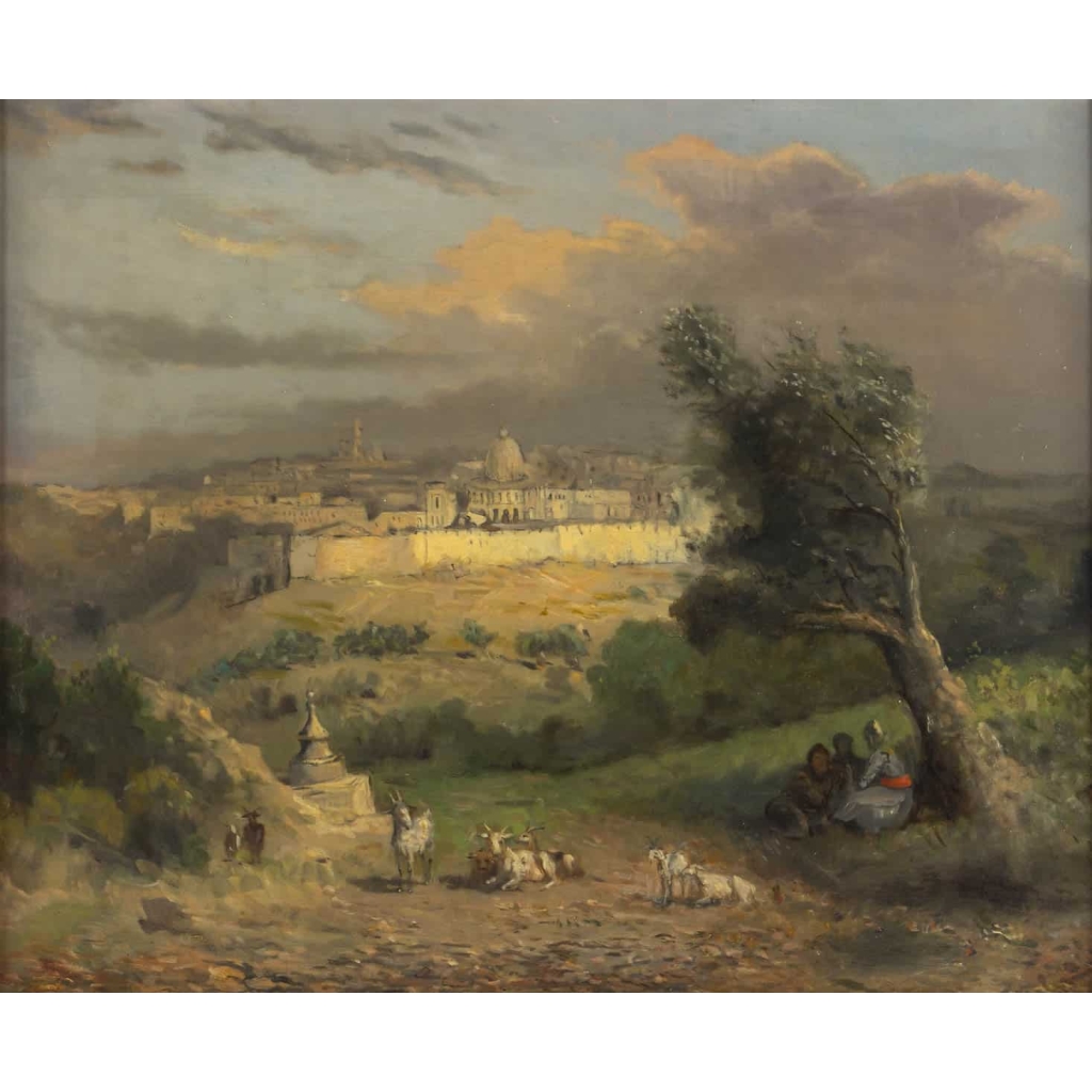 Vue de Jérusalem et du Mont des Oliviers :19e siècle | Biron ||||||||