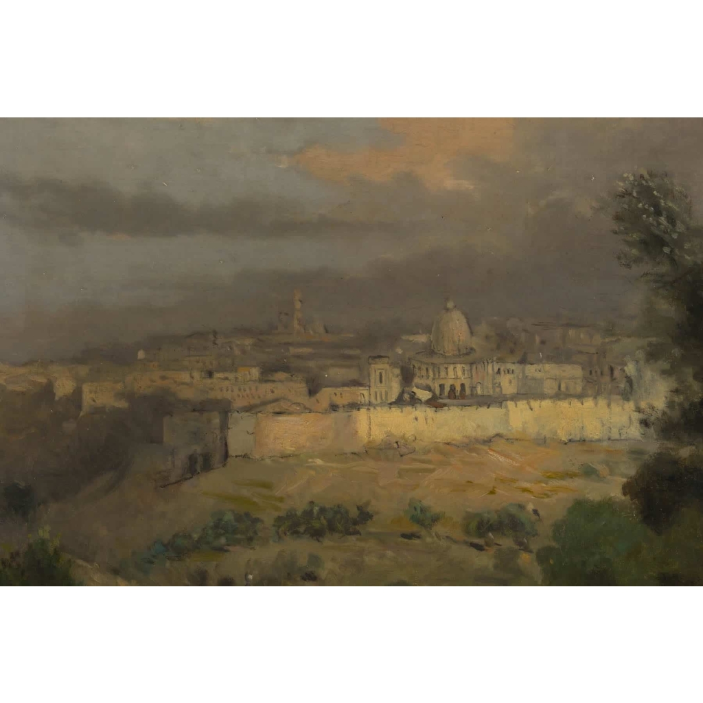 Vue de Jérusalem et du Mont des Oliviers :19e siècle | Biron Vue de Jérusalem et du Mont des Oliviers :19e siècle