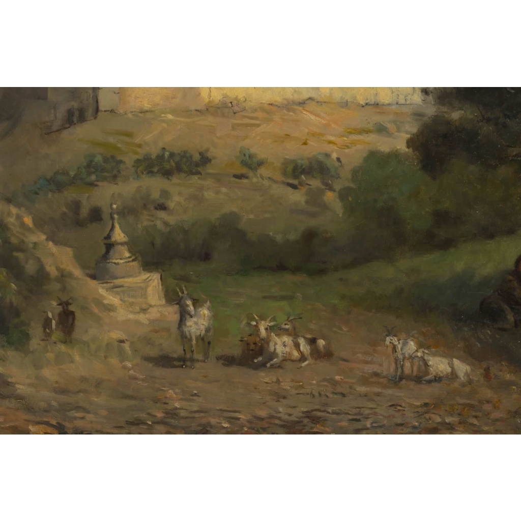 Vue de Jérusalem et du Mont des Oliviers :19e siècle | Biron Vue de Jérusalem et du Mont des Oliviers :19e siècle
