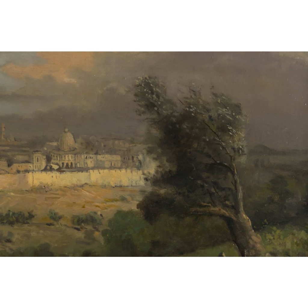 Vue de Jérusalem et du Mont des Oliviers :19e siècle | Biron Vue de Jérusalem et du Mont des Oliviers :19e siècle