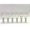 Suite de Six 6 Verres à Liqueur « Strasbourg » verre blanc patiné gris de René LALIQUE 11.5cm | Biron |||||