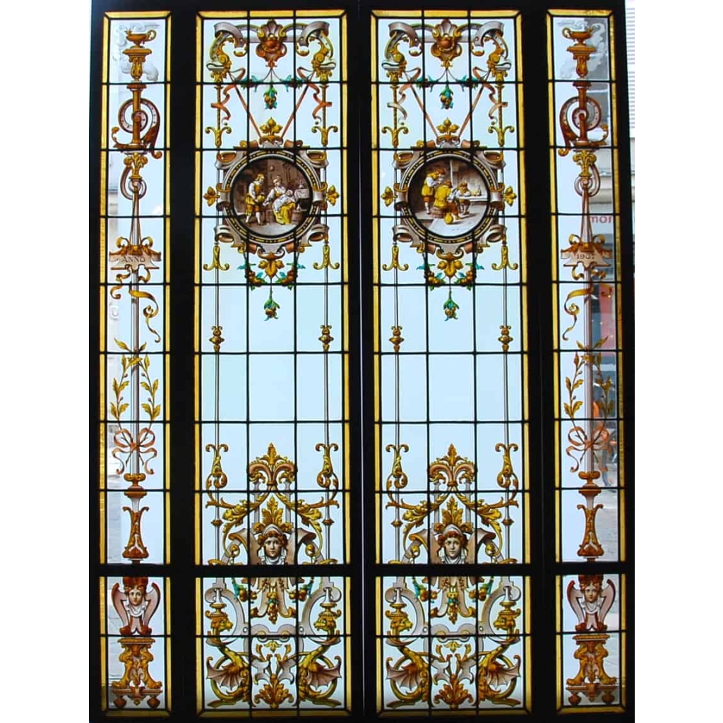 ENSEMBLE DE 4 VITRAUX RENAISSANCE | Biron |||||||||