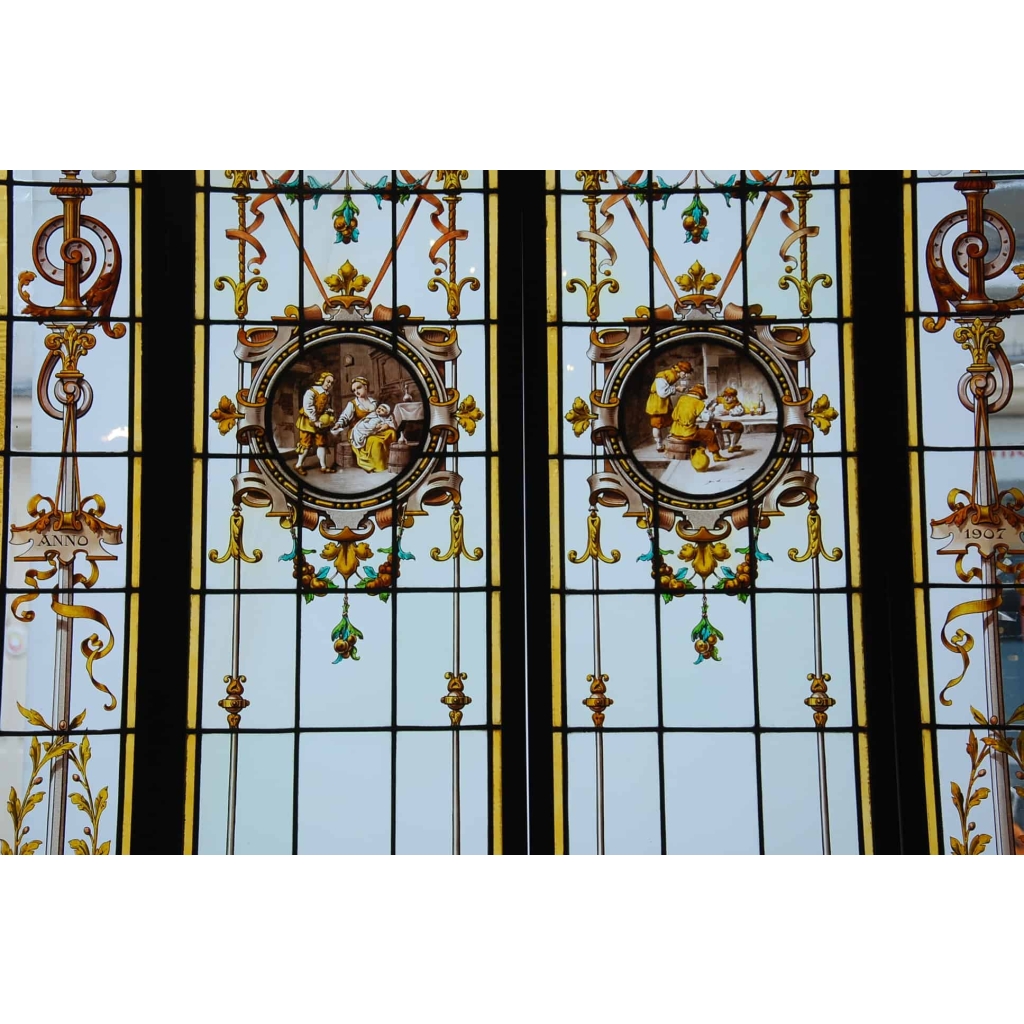 ENSEMBLE DE 4 VITRAUX RENAISSANCE | Biron ENSEMBLE DE 4 VITRAUX RENAISSANCE
