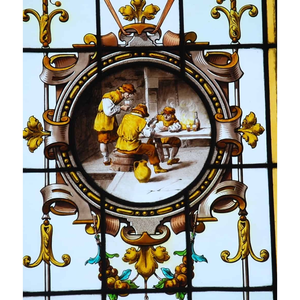 ENSEMBLE DE 4 VITRAUX RENAISSANCE | Biron ENSEMBLE DE 4 VITRAUX RENAISSANCE