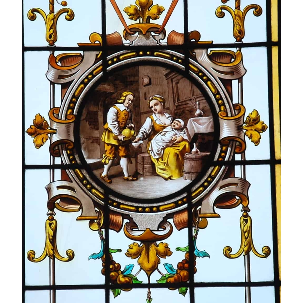 ENSEMBLE DE 4 VITRAUX RENAISSANCE | Biron ENSEMBLE DE 4 VITRAUX RENAISSANCE