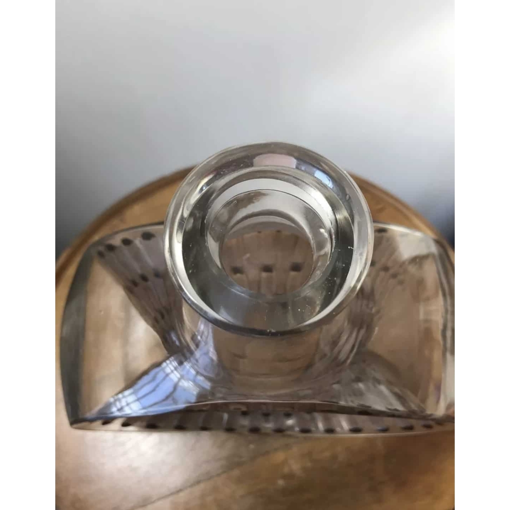 Carafe « Reine Marguerite » verre blanc émaillé marron patiné sépia de René LALIQUE | Biron Carafe "Reine Marguerite" verre blanc émaillé marron patiné sépia de René LALIQUE