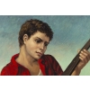 Huile sur toile "Le Guitariste" signé SOUNGOUROFF 20e siècle