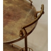 1970′ Bar Roulant Aldo Tura Bronze Doré Plateaux Gainés Peau De Chèvre | Biron 1970' Bar Roulant Aldo Tura Bronze Doré Plateaux Gainés Peau De Chèvre
