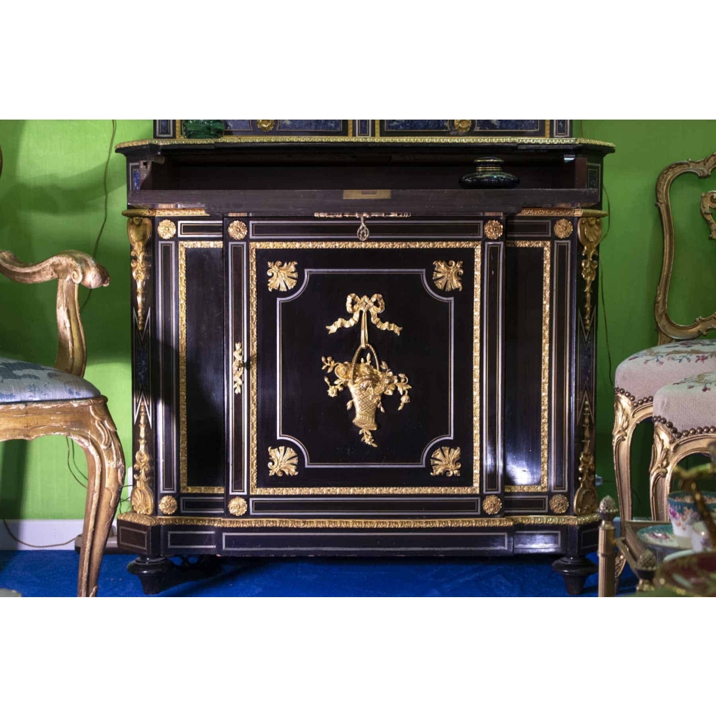 Meuble en ébène à décor lapis-lazuli NIII | Biron Meuble en ébène à décor lapis-lazuli NIII