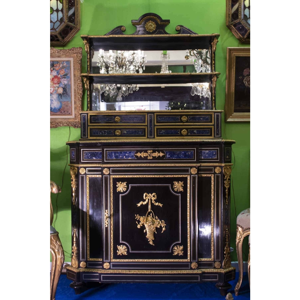 Meuble en ébène à décor lapis-lazuli NIII | Biron Meuble en ébène à décor lapis-lazuli NIII