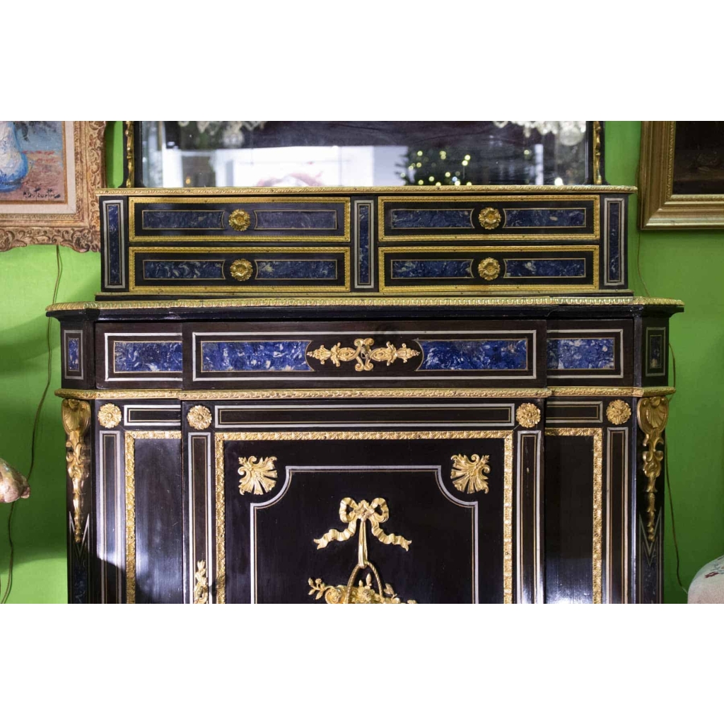Meuble en ébène à décor lapis-lazuli NIII | Biron Meuble en ébène à décor lapis-lazuli NIII