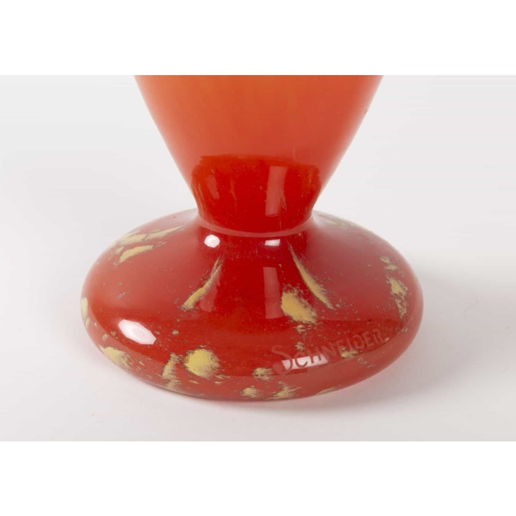Vase à décor intercalaire de crosses de fougères SCHNEIDER 1925