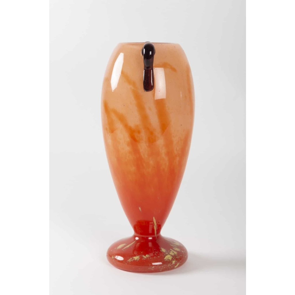 Vase à décor intercalaire de crosses de fougères SCHNEIDER 1925