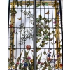 PAIRE DE VITRAUX A LA VEGETATION LUXURIANTE REF V86 | Biron ||||||