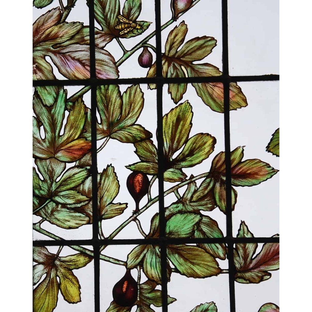 PAIRE DE VITRAUX A LA VEGETATION LUXURIANTE REF V86 | Biron PAIRE DE VITRAUX A LA VEGETATION LUXURIANTE REF V86