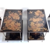 1950′ Paire de Tables Maison Baguès Decor Bambou en Bronze Doré Avec Plateaux Laque de Chine | Biron |||||||||||||||