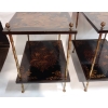 1950′ Paire de Tables Maison Baguès Decor Bambou en Bronze Doré Avec Plateaux Laque de Chine | Biron 1950' Paire de Tables Maison Baguès Decor Bambou en Bronze Doré Avec Plateaux Laque de Chine