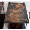 1950′ Paire de Tables Maison Baguès Decor Bambou en Bronze Doré Avec Plateaux Laque de Chine | Biron 1950' Paire de Tables Maison Baguès Decor Bambou en Bronze Doré Avec Plateaux Laque de Chine