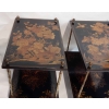 1950′ Paire de Tables Maison Baguès Decor Bambou en Bronze Doré Avec Plateaux Laque de Chine | Biron 1950' Paire de Tables Maison Baguès Decor Bambou en Bronze Doré Avec Plateaux Laque de Chine