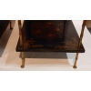 1950′ Paire de Tables Maison Baguès Decor Bambou en Bronze Doré Avec Plateaux Laque de Chine | Biron 1950' Paire de Tables Maison Baguès Decor Bambou en Bronze Doré Avec Plateaux Laque de Chine