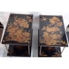 1950′ Paire de Tables Maison Baguès Decor Bambou en Bronze Doré Avec Plateaux Laque de Chine | Biron 1950' Paire de Tables Maison Baguès Decor Bambou en Bronze Doré Avec Plateaux Laque de Chine