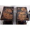 1950′ Paire de Tables Maison Baguès Decor Bambou en Bronze Doré Avec Plateaux Laque de Chine | Biron 1950' Paire de Tables Maison Baguès Decor Bambou en Bronze Doré Avec Plateaux Laque de Chine