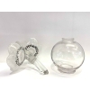Original Flacon « Vase Deux Anémones » verre blanc émaillé noir de René LALIQUE | Biron Original Flacon "Vase Deux Anémones" verre blanc émaillé noir de René LALIQUE