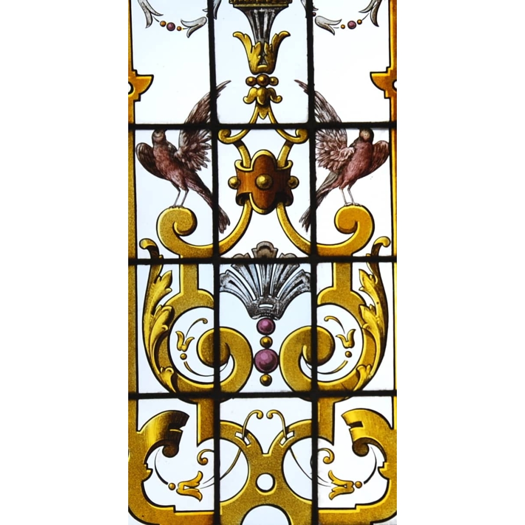 PAIRE DE VITRAUX AUX BOUQUETS FLEURIS REF V83 | Biron PAIRE DE VITRAUX AUX BOUQUETS FLEURIS REF V83