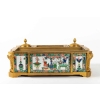 Encrier en bronze doré et plaques de porcelaine époque Napoléon III