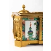Encrier en bronze doré et plaques de porcelaine époque Napoléon III