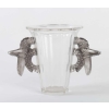 Vase « Grillons » cristal blanc moulé-pressé taillé et patiné gris de René LALIQUE | Biron |||||||||