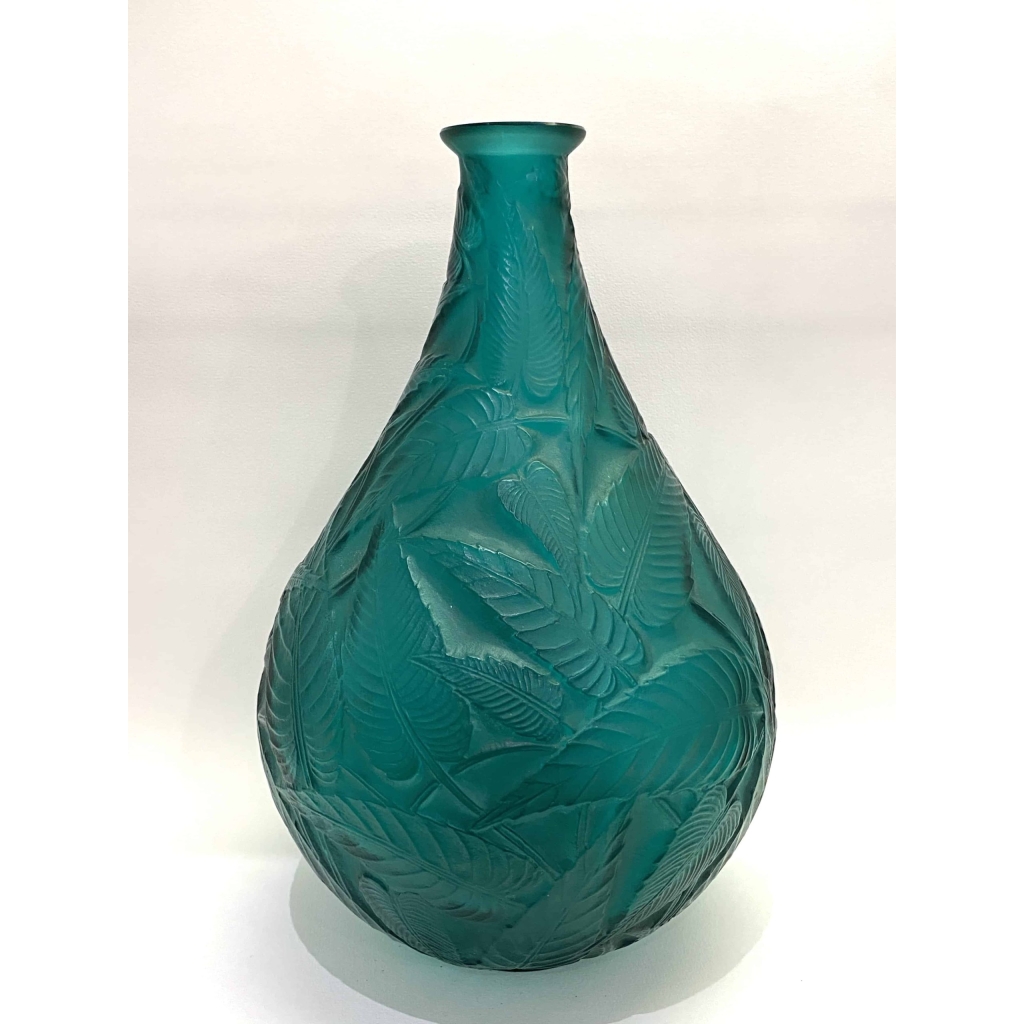 Vase « Sauges » verre vert canard de René LALIQUE | Biron ||||||