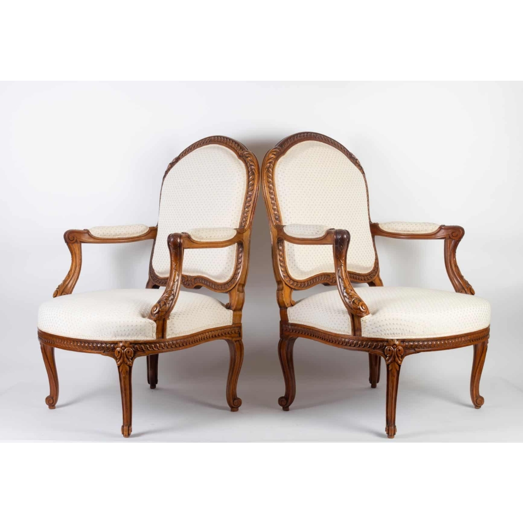 Suite de 4 Fauteuils de style Louis XV du 19e siècle | Biron Suite de 4 Fauteuils de style Louis XV du 19e siècle