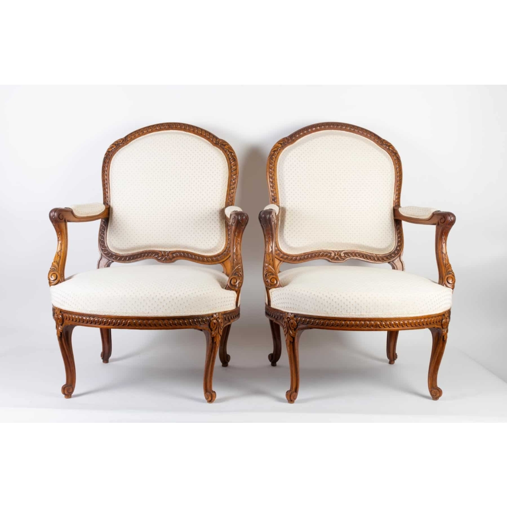 Suite de 4 Fauteuils de style Louis XV du 19e siècle | Biron Suite de 4 Fauteuils de style Louis XV du 19e siècle