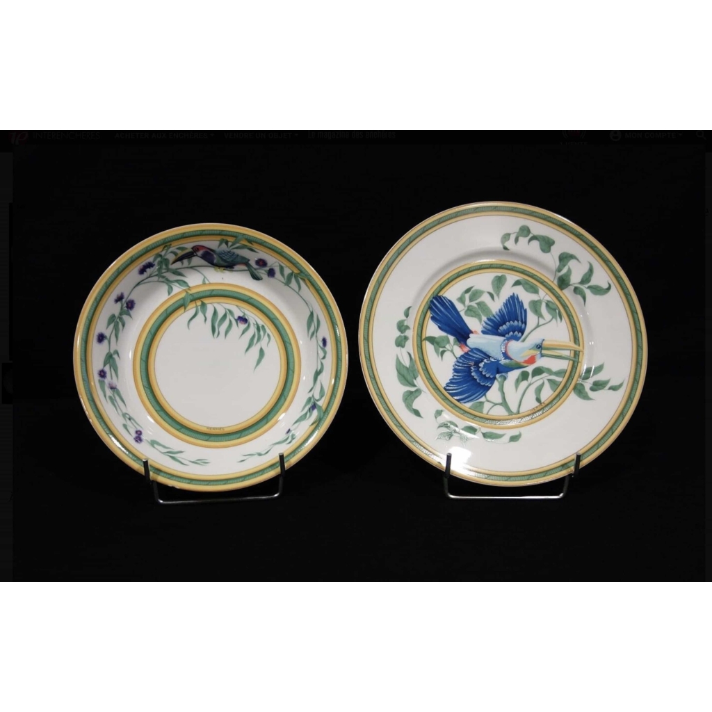 Hermes, Porcelaine « TOUCANS » Service 50 pieces | Biron Hermes, Porcelaine "TOUCANS" Service 50 pieces