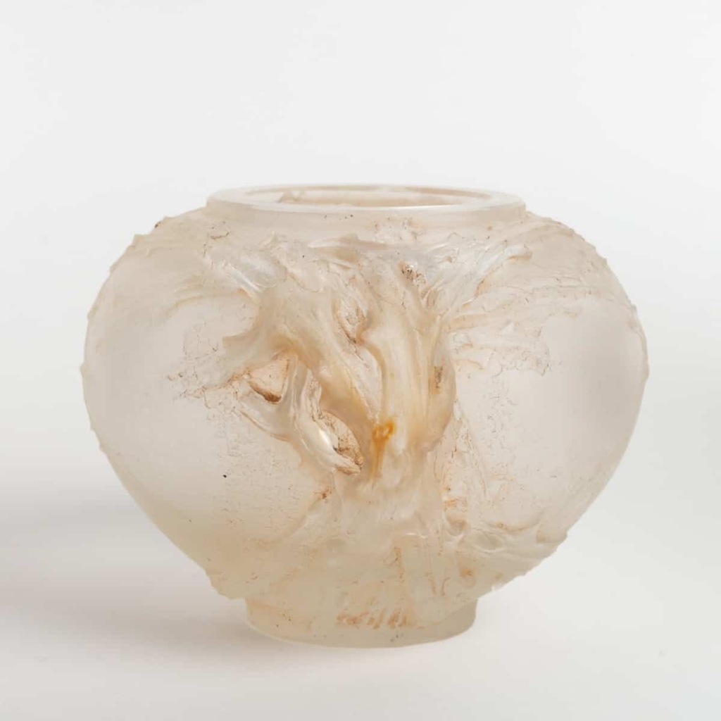 Vase « Deux Anses Entrelacs Épines » CP 395 – Moule 327 – verre soufflé-moulé à cire perdue – modèle unique de René LALIQUE – 1921 | Biron ||||||