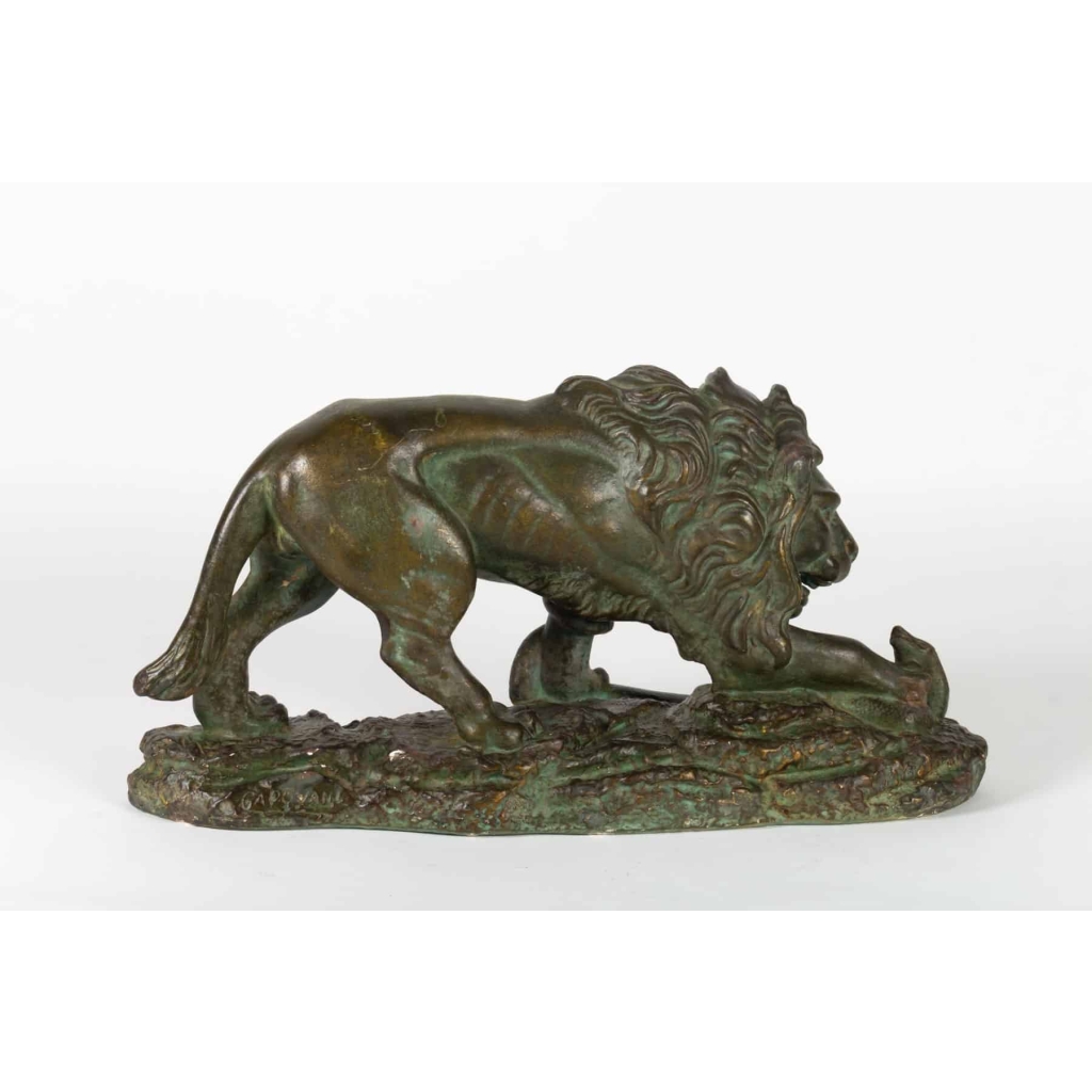 Sculpture en plâtre Lion et Serpent signée CAPOVANI | Biron Sculpture en plâtre Lion et Serpent signée CAPOVANI
