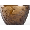 Vase Monumental « Antilopes et Feuillages » verre topaz profondément dégagé à l’acide de DAUM | Biron Vase Monumental « Antilopes et Feuillages » verre topaz profondément dégagé à l’acide de DAUM