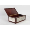 Coffret « Monnaie du Pape » verre blanc et clinquant argenté, bâti en bois de René LALIQUE | Biron Coffret « Monnaie du Pape » verre blanc et clinquant argenté, bâti en bois de René LALIQUE