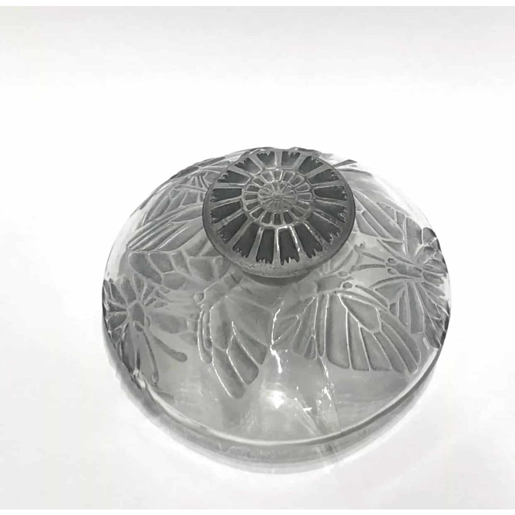 Flacon « Misti » en verre blanc patiné bleu de René LALIQUE pour L.T PIVER | Biron Flacon "Misti" en verre blanc patiné bleu de René LALIQUE pour L.T PIVER